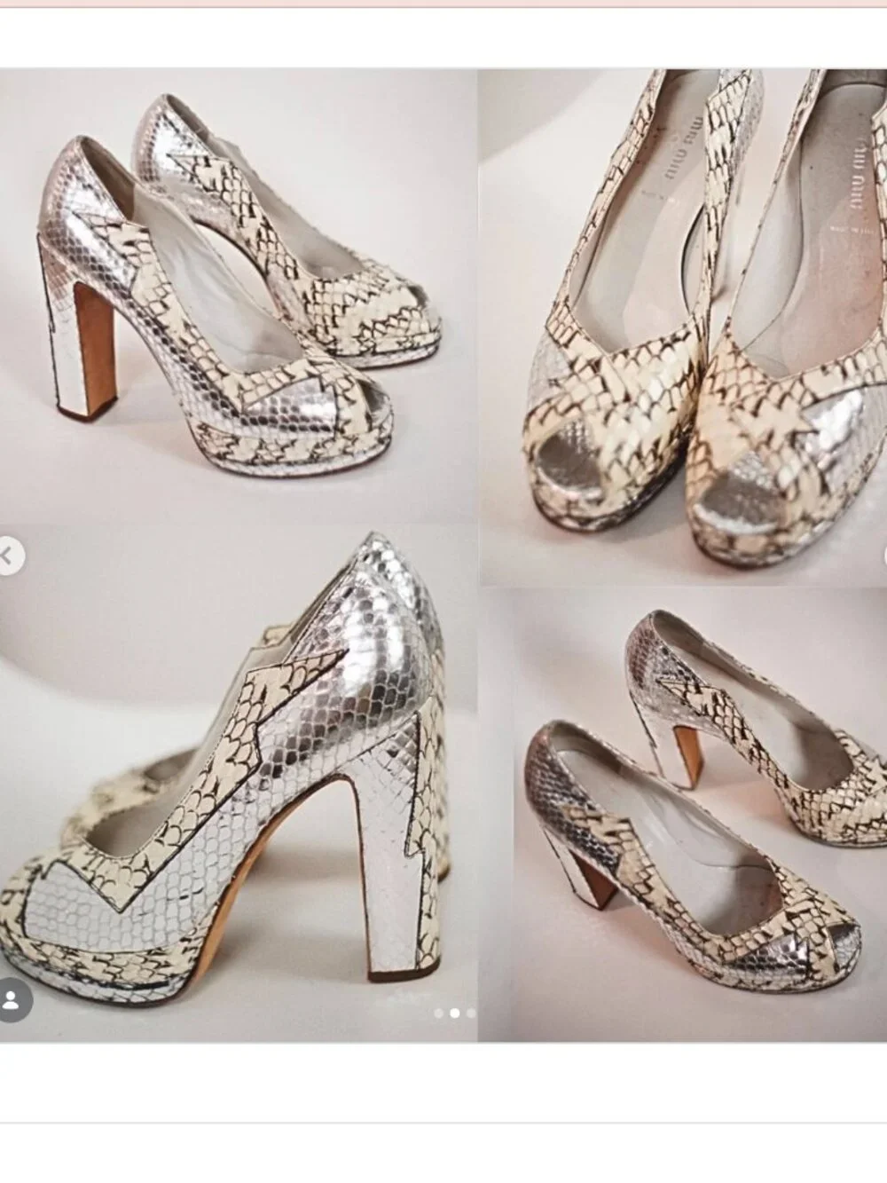 *VINTAGE* MIU MIU PYTHON PLATFORM HEELS - SIZE 36.5 - SEX & THE CITY